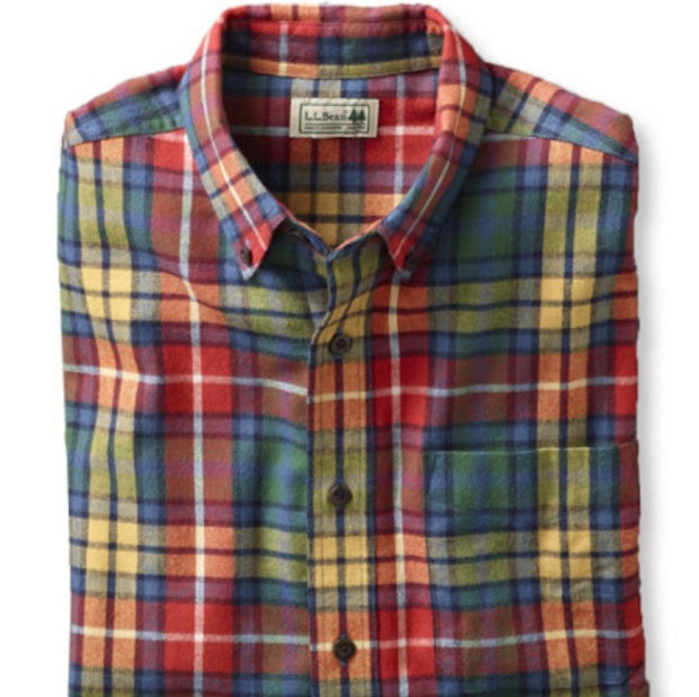 L.L. Bean Scotch Plaid Flannel Shirt XLT